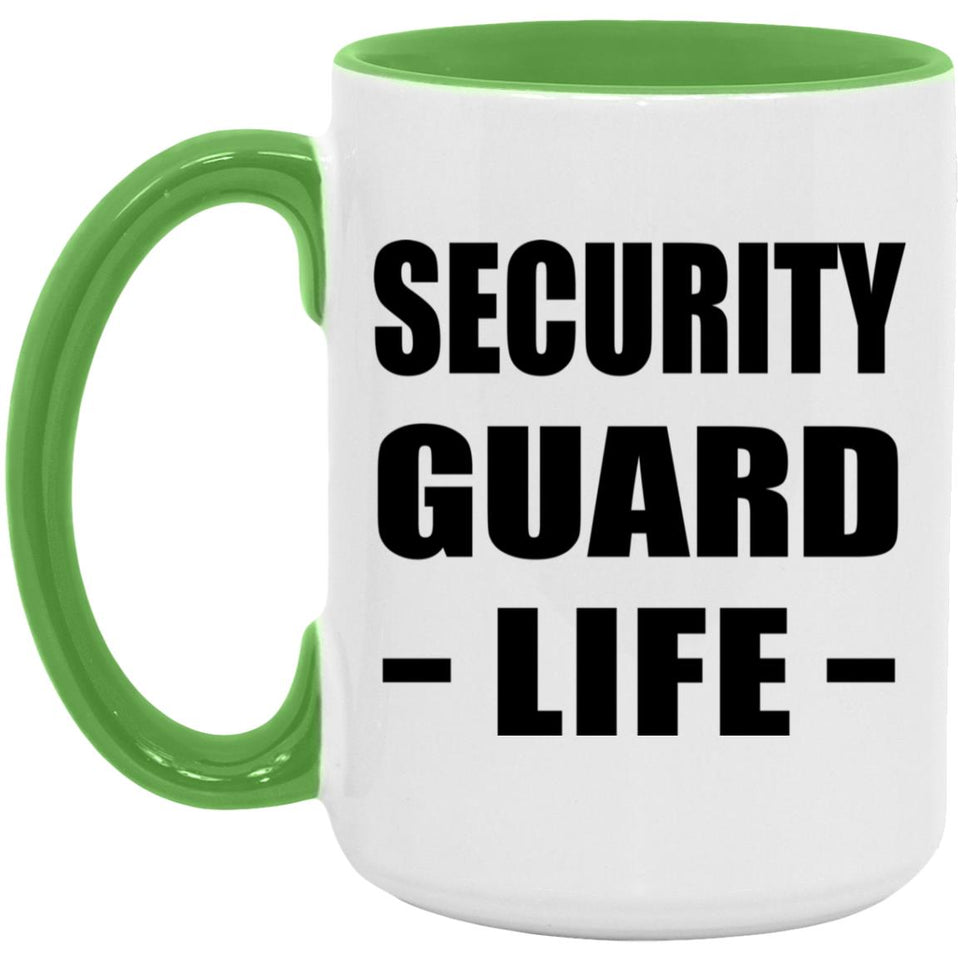 Security Guard Life - 15oz Accent Mug Green