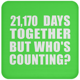 58th Anniversary 21,170 Days Together But Who's Counting - Drink Coaster