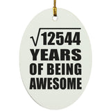 112th Birthday Square Root of 12544 Years of Being Awesome - Oval Ornament