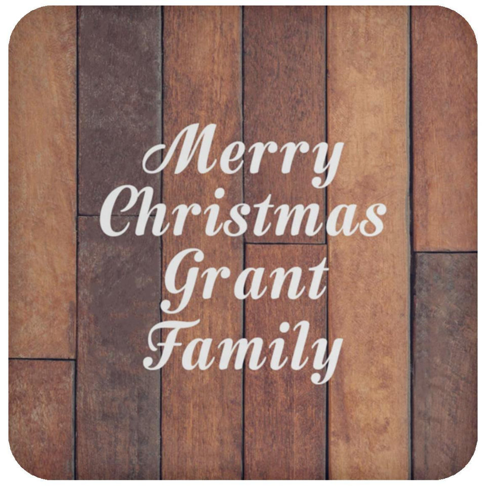 Merry Christmas Grant Family - Drink Coaster E