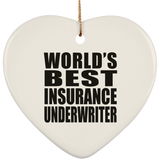 World's Best Insurance Underwriter - Heart Ornament