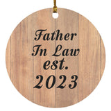 Father In Law Established EST. 2023 - Circle Ornament C
