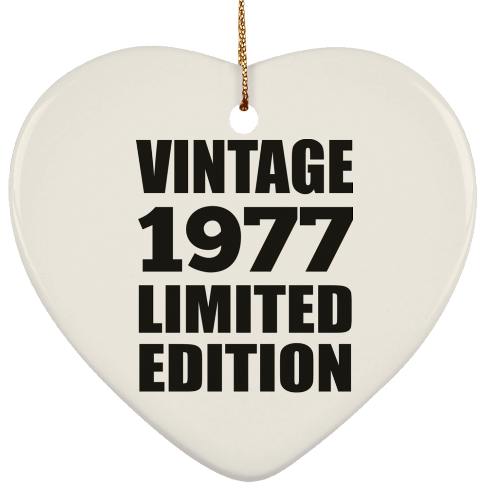 47th Birthday Vintage 1977 Limited Edition - Heart Ornament