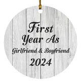 First Year As Girlfriend & Boyfriend 2024 - Circle Ornament F