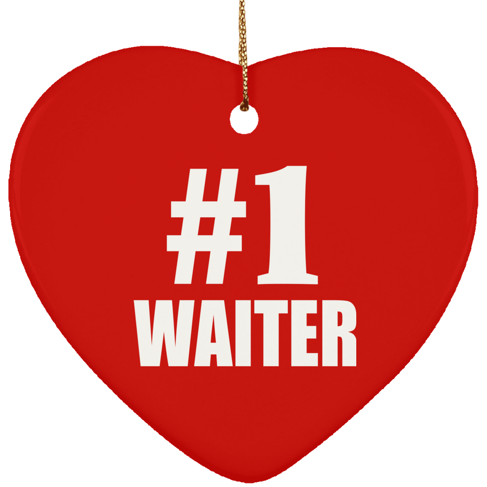 Number One #1 Waiter - Heart Ornament
