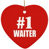 Number One #1 Waiter - Heart Ornament