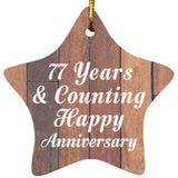 77th Anniversary 77 Years & Counting Happy Anniversary - Star Ornament E