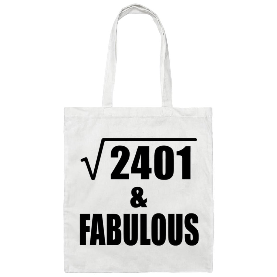 49th Birthday Square Root of 2401 & Fabulous - Tote Bag White
