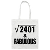 49th Birthday Square Root of 2401 & Fabulous - Tote Bag White