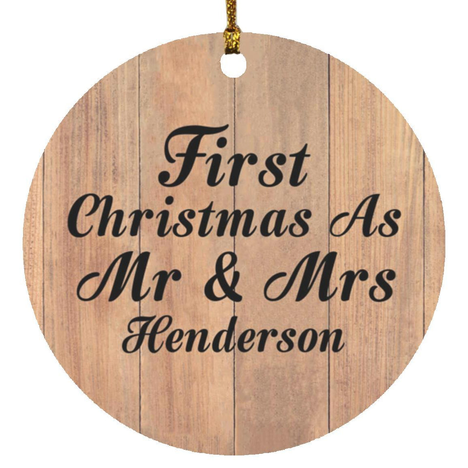 First Christmas As Mr & Mrs Henderson - Circle Ornament C