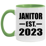 Janitor Established EST. 2023 - 11oz Accent Mug Green