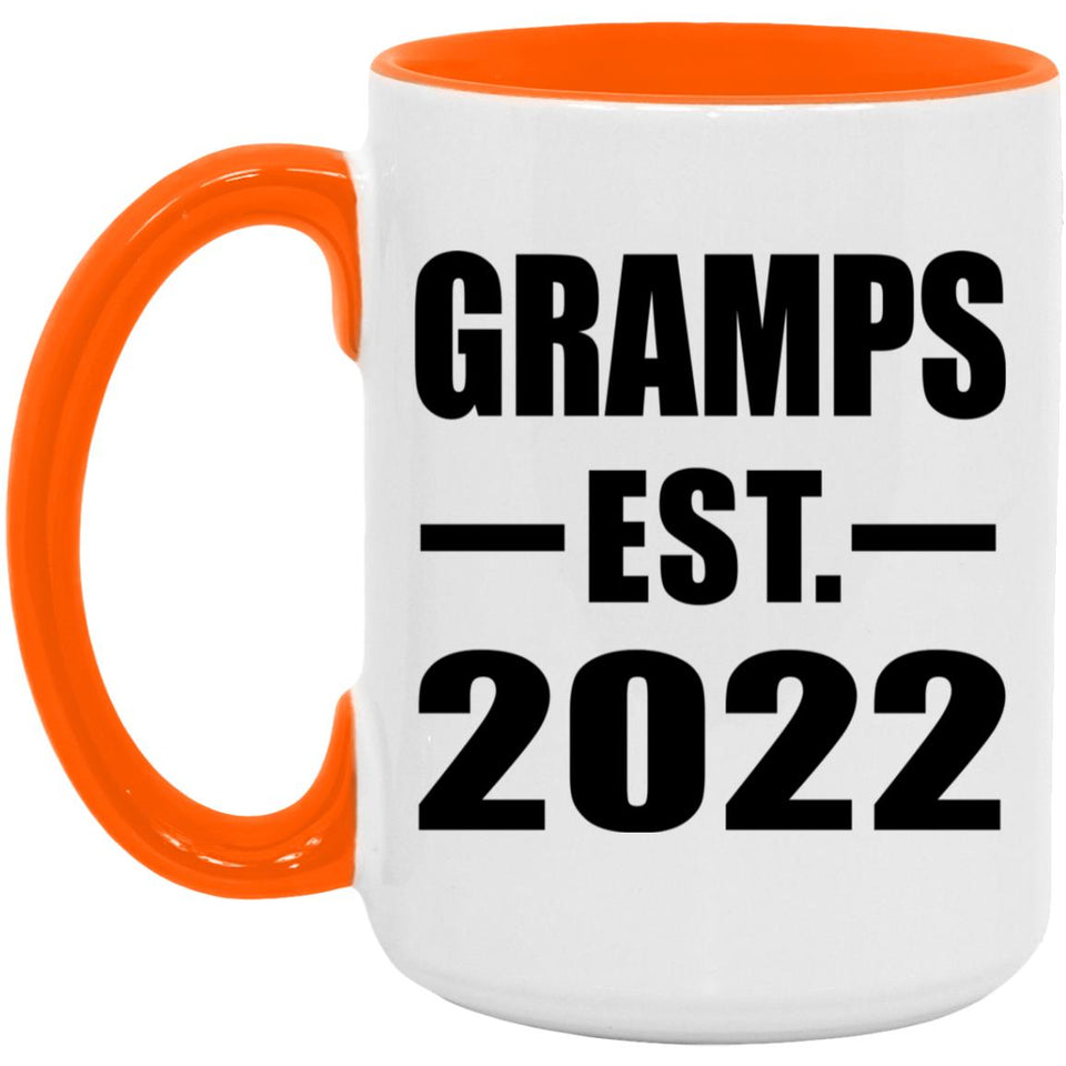 Gramps Established EST. 2022 - 15oz Accent Mug Orange