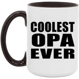 Coolest Opa Ever - 15oz Accent Mug Black
