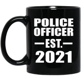 Police Officer Established EST. 2021 - 11oz Coffee Mug Black