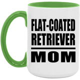 Flat-Coated Retriever Mom - 15oz Accent Mug Green