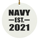 Navy Established EST. 2021 - Circle Ornament