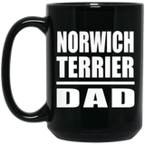 Norwich Terrier Dad - 15oz Coffee Mug Black