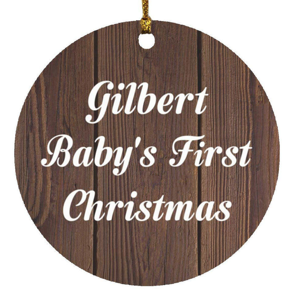Gilbert Baby's First Christmas - Circle Ornament D