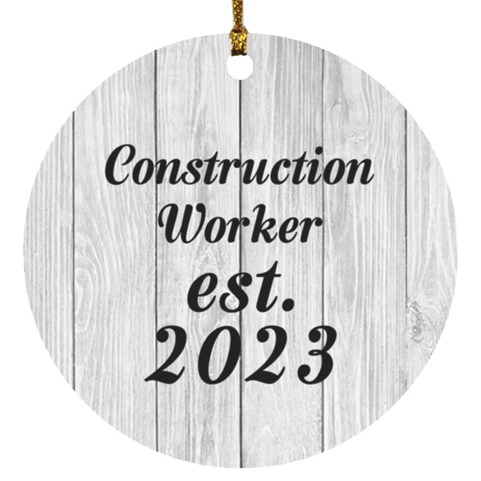 Construction Worker Established Est. 2023 - Circle Ornament F