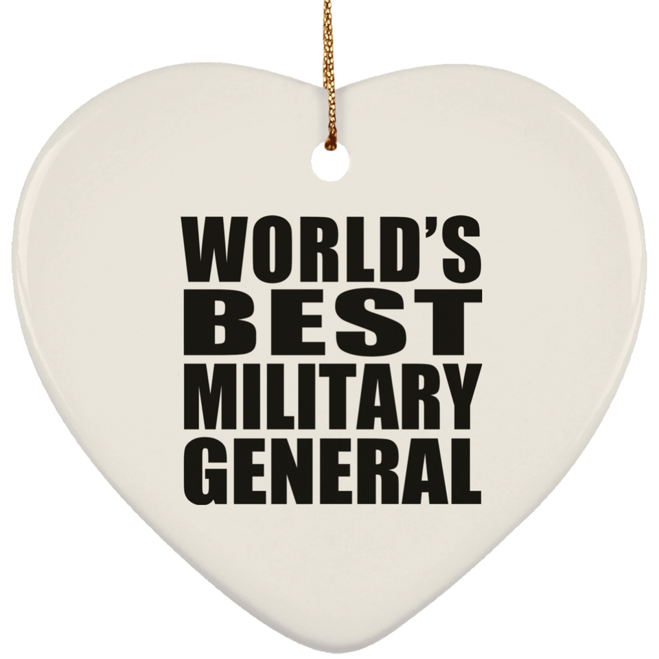 World's Best Military General - Heart Ornament