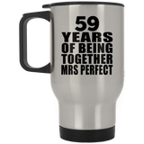 59th Anniversary 59 Years Of Being Mrs Perfect - Silver Travel Mug