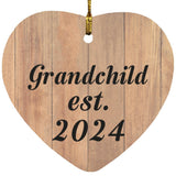 Grandchild Established EST. 2024 - Heart Ornament C