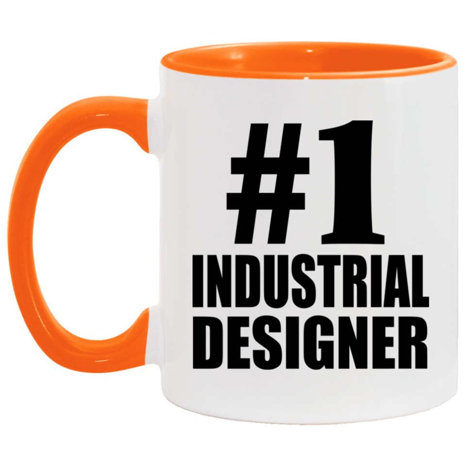 Number One #1 Industrial Designer - 11oz Accent Mug Orange