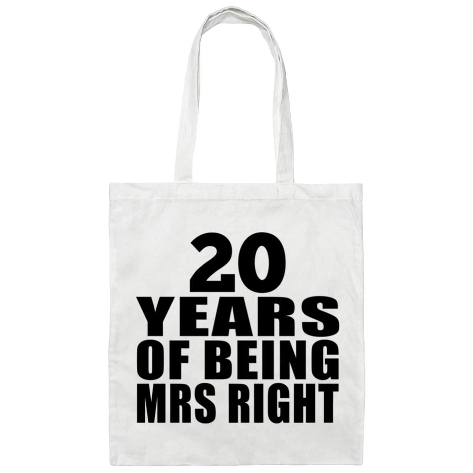 20th Anniversary 20 Years Of Being Mrs Right - Tote Bag White