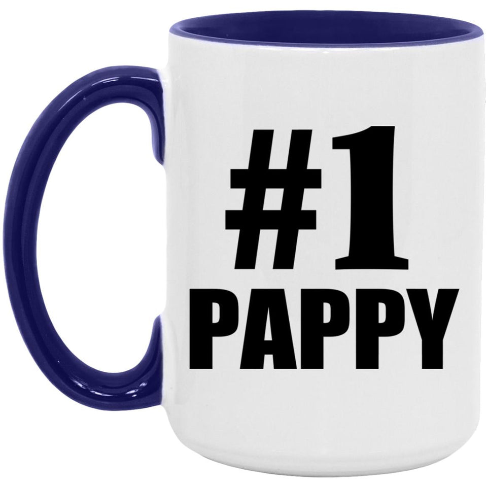 Number One #1 Pappy - 15oz Accent Mug Purple