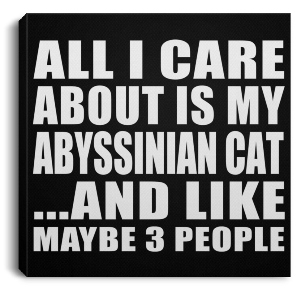 All I Care About Is My Abyssinian Cat - Canvas Square