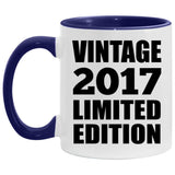 7th Birthday Vintage 2017 Limited Edition - 11oz Accent Mug Purple