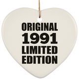 33rd Birthday Original 1991 Limited Edition - Heart Ornament