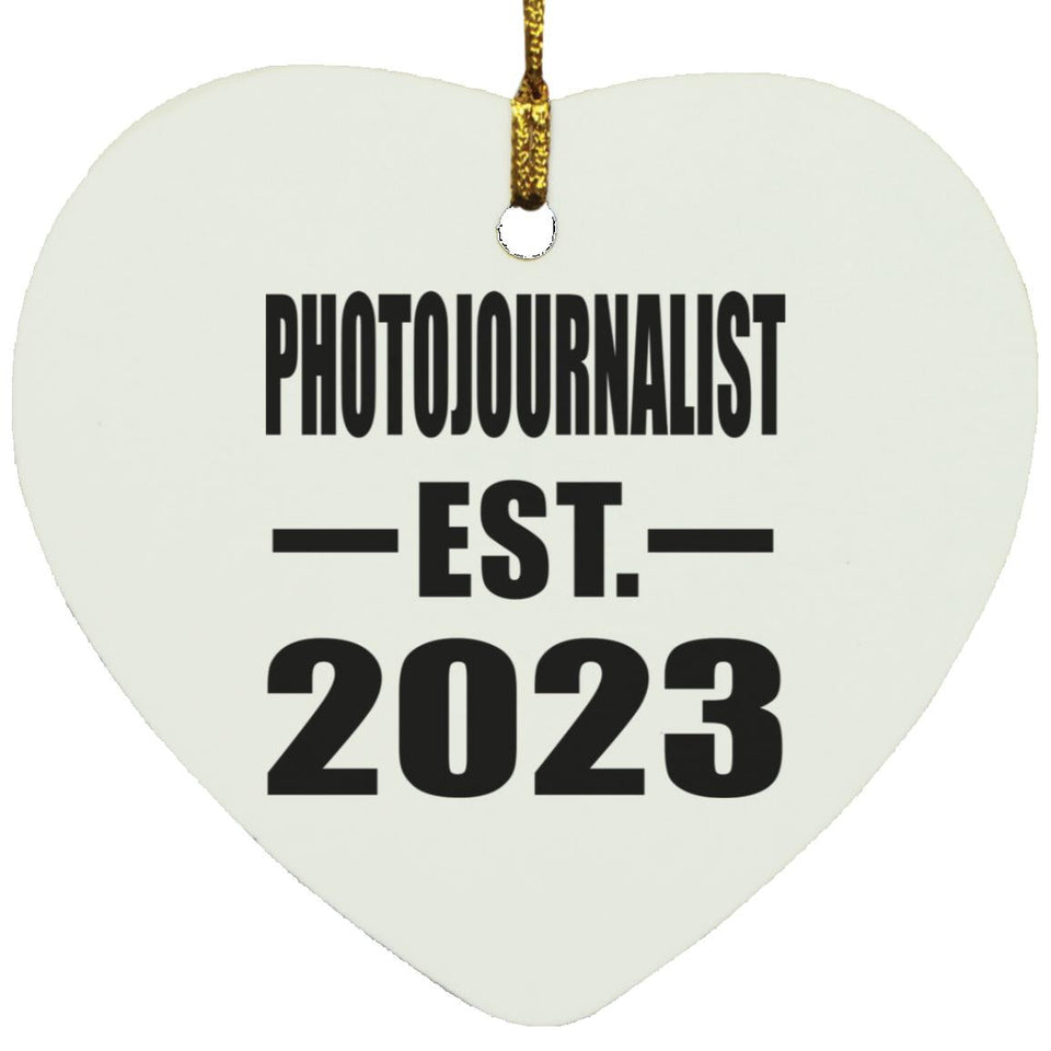 Photojournalist Established EST. 2023 - Heart Ornament