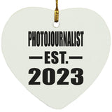 Photojournalist Established EST. 2023 - Heart Ornament