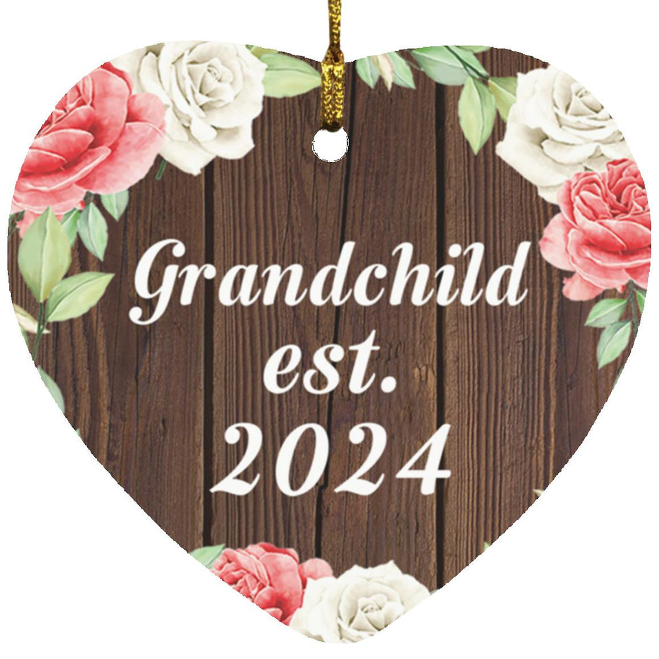 Grandchild Established Est. 2024 - Heart Ornament A