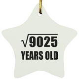 95th Birthday Square Root of 9025 Years Old - Star Ornament