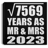 87th Anniversary Square Root of 7569 Years As Mr & Mrs 2023 - Canvas Square