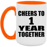 1st Anniversary Cheers To 1 Year Together - 15oz Accent Mug Orange