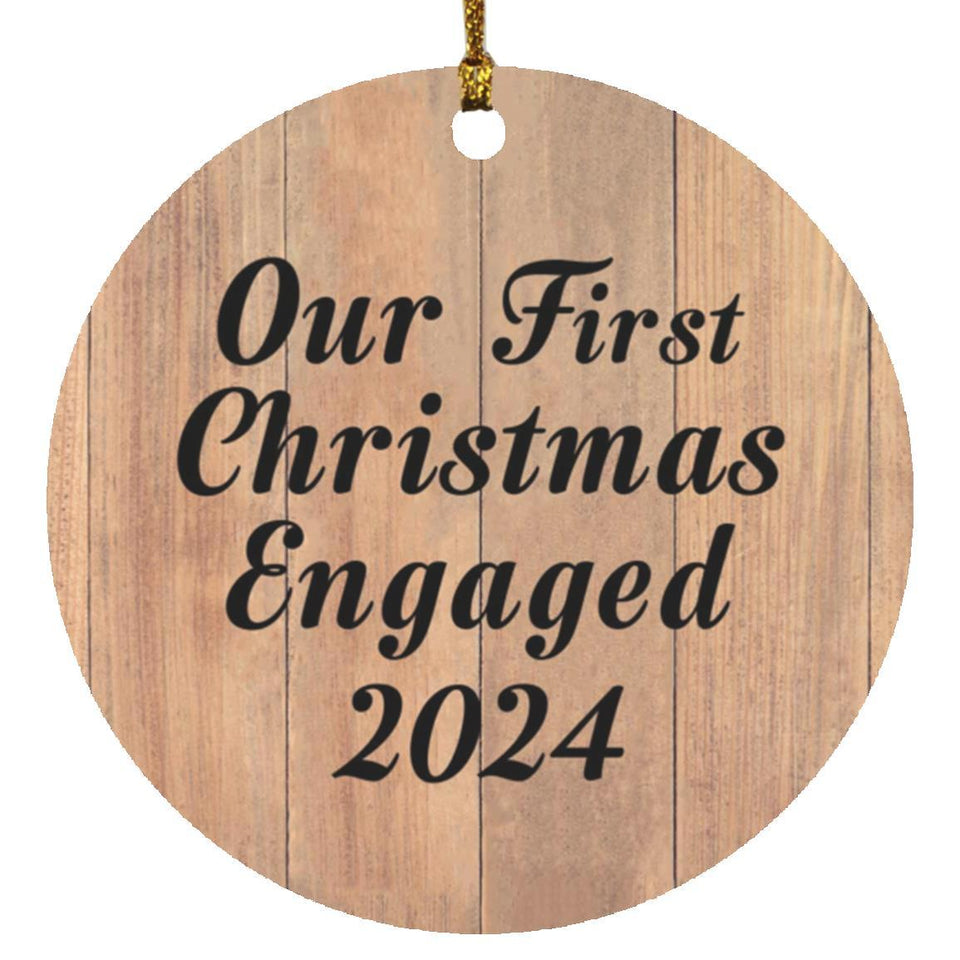 Our First Christmas Engaged 2024 - Circle Ornament C