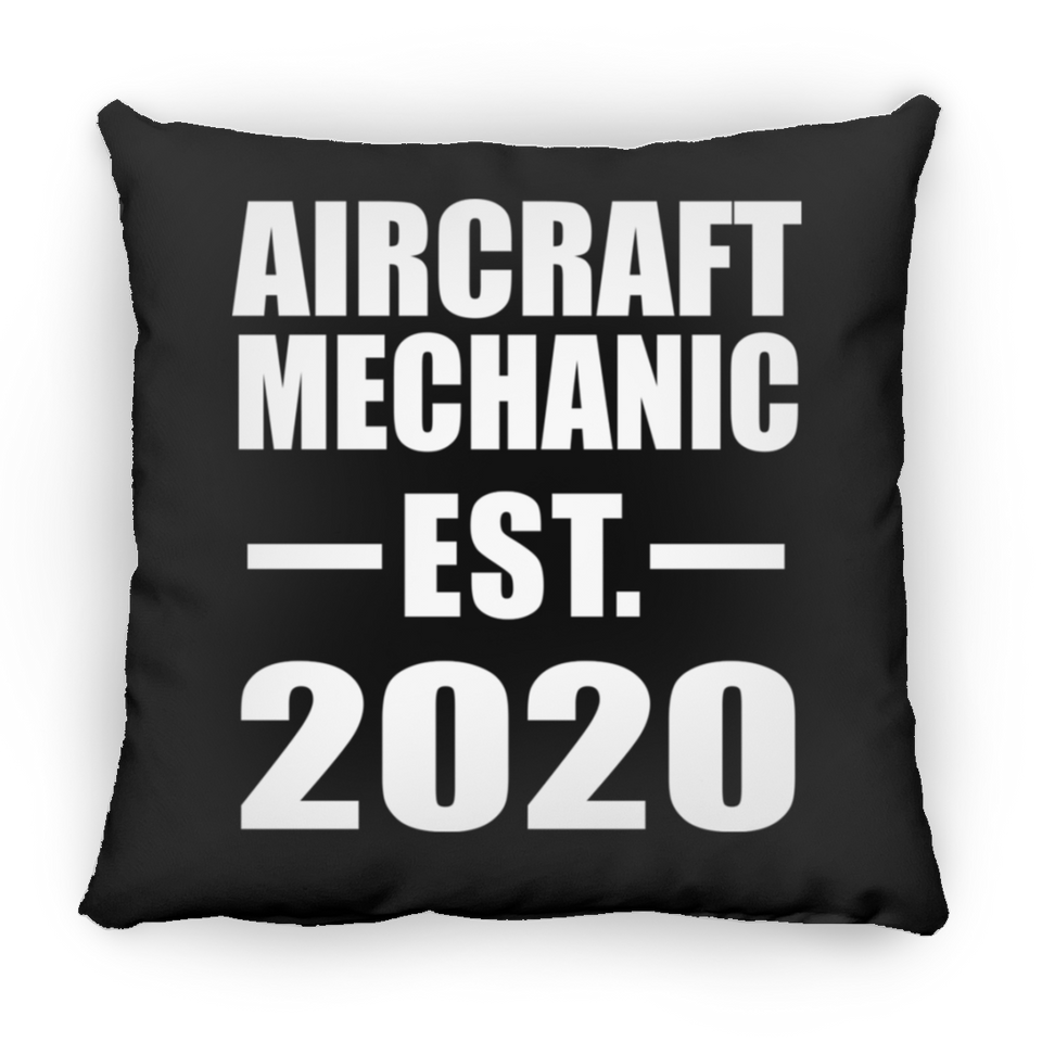 Aircraft Mechanic Established EST. 2020 - Throw Pillow Black