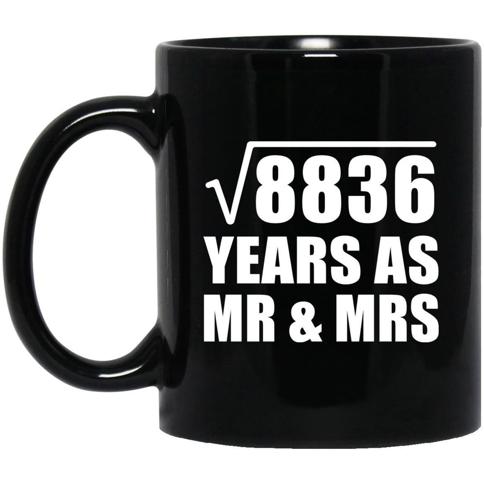 94th Anniversary Square Root of 8836 Years As Mr & Mrs - 11oz Coffee Mug Black