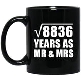 94th Anniversary Square Root of 8836 Years As Mr & Mrs - 11oz Coffee Mug Black