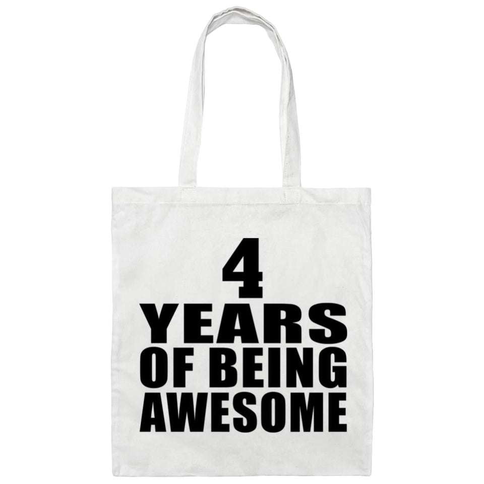 4th Birthday 4 Years Of Being Awesome - Tote Bag White