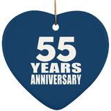 55th Anniversary 55 Years - Heart Ornament