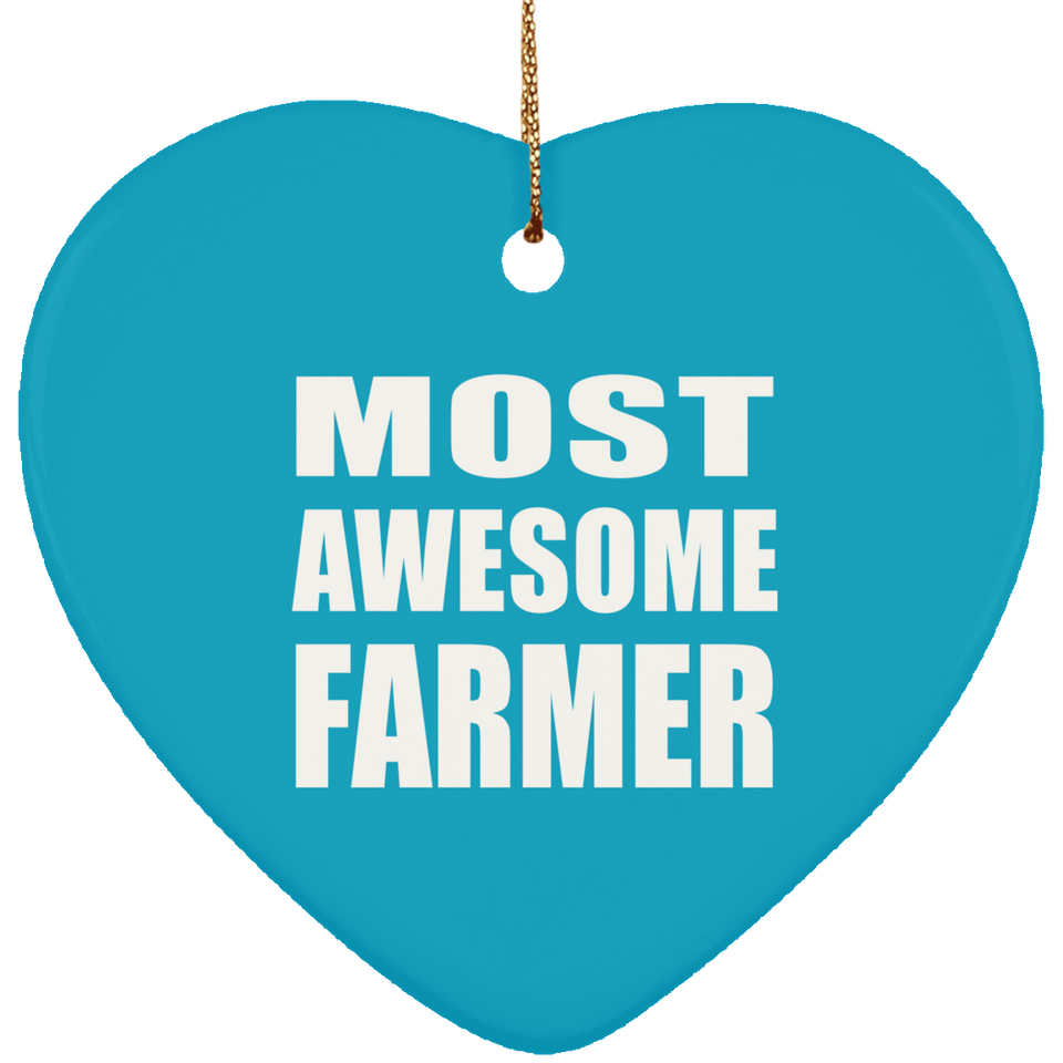 Most Awesome Farmer - Heart Ornament