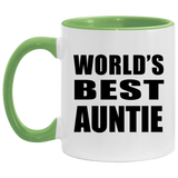 World's Best Auntie - 11oz Accent Mug Green