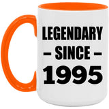 29th Birthday Legendary Since 1995 - 15oz Accent Mug Orange