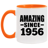68th Birthday Amazing Since 1956 - 11oz Accent Mug Orange