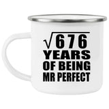 26th Anniversary Square Root of 676 Years of Mr Perfect - 12oz Camping Mug