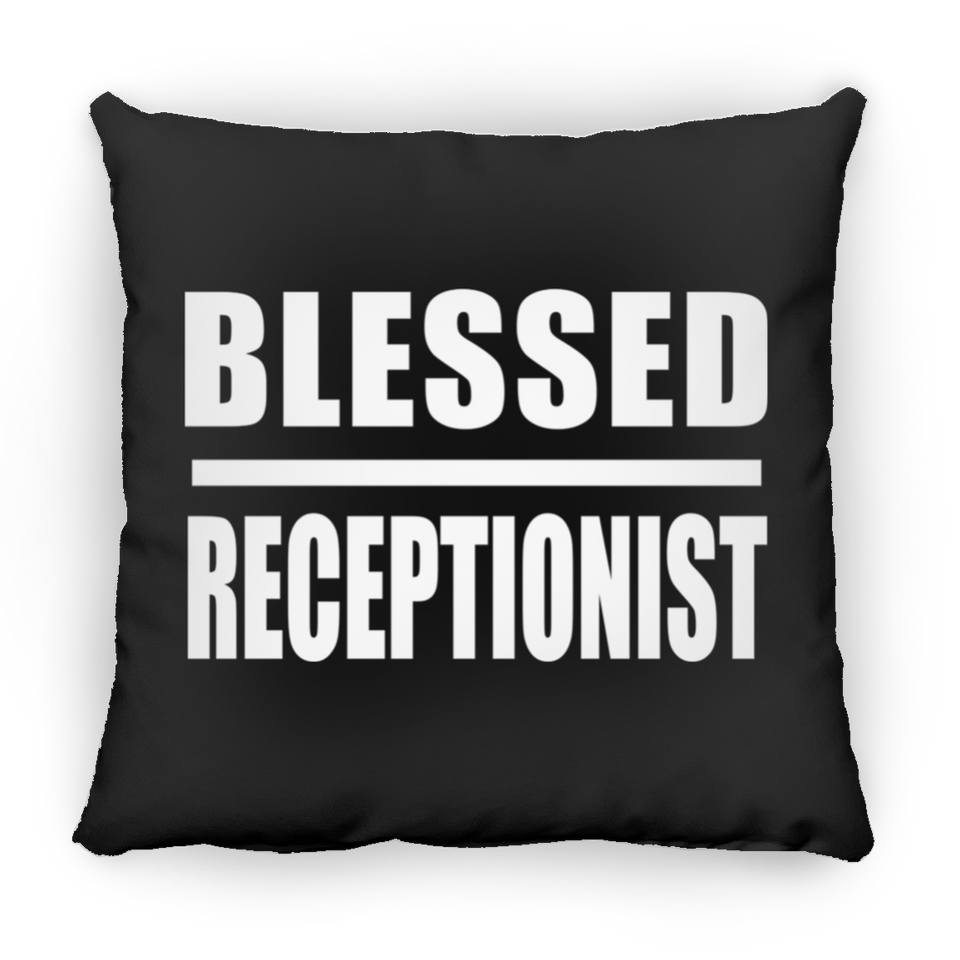 Blessed Receptionist - Throw Pillow Black